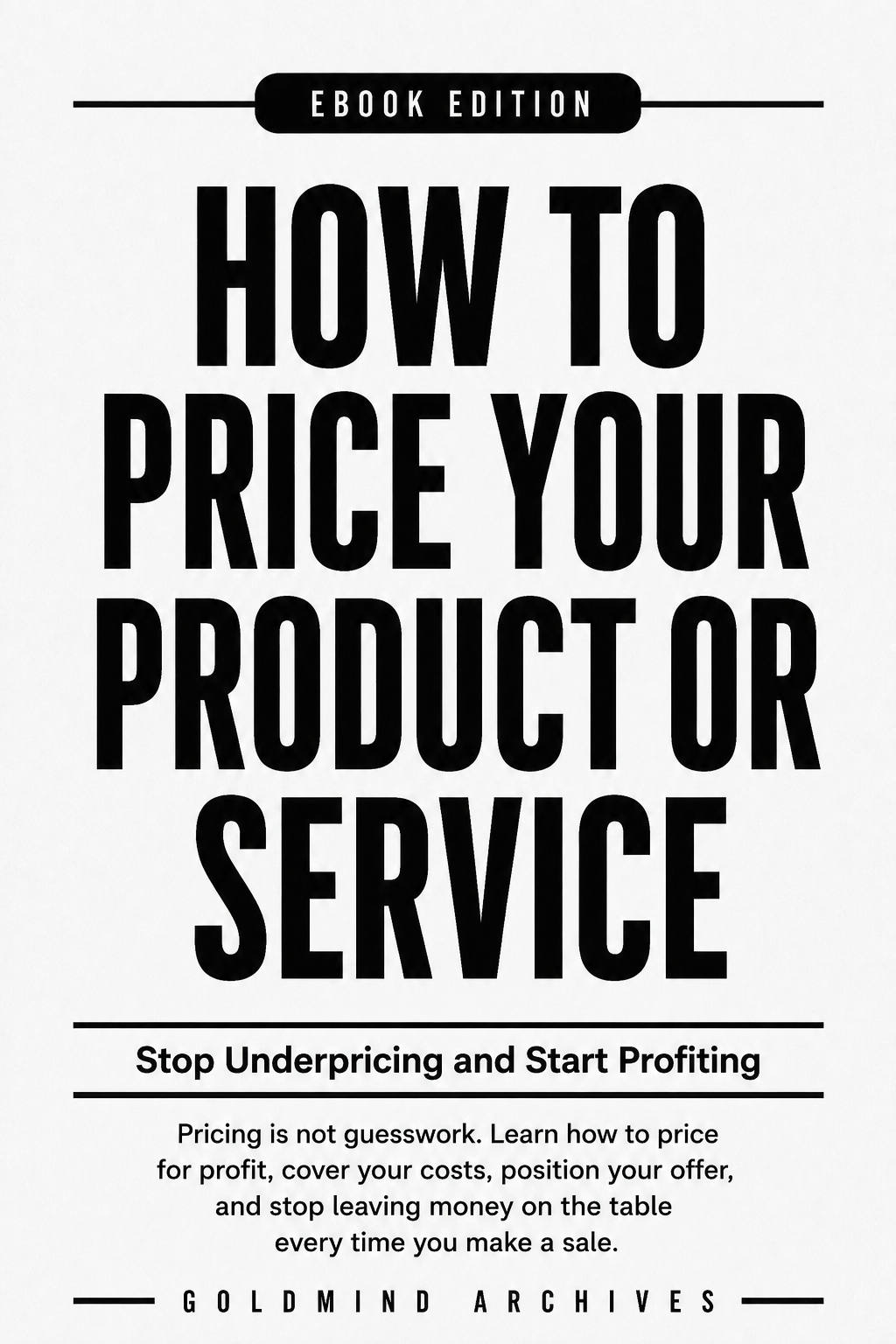 How to Price Your Product or Service cover